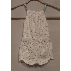 Cynthia Rowley Baby White Gold & Blue Fish Print Romper Size 18 Months